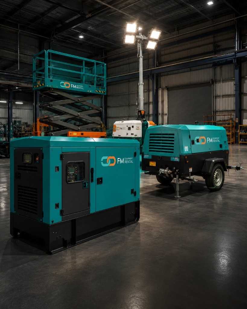FM Equipment Rental: generators, compressors, scissor lifts and lighting towers